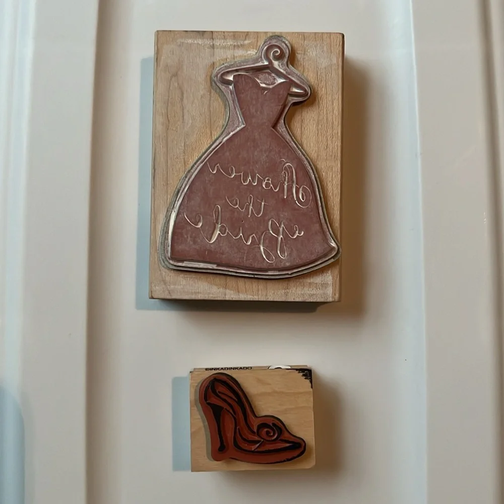 Hampton Art Shower The Bride and Inkadinkado Pump Shoe Rubber Stamps